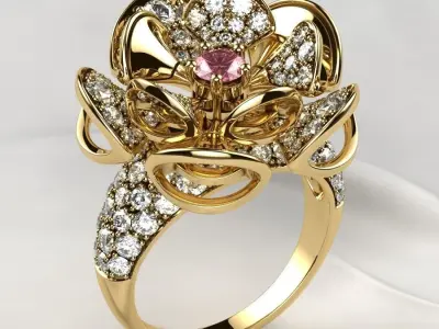 Luxury Gold Ring 3D print model