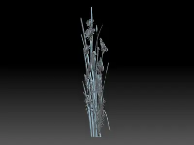 Birds long pole 3D print model