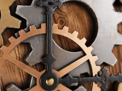 Clock with gears 3D model