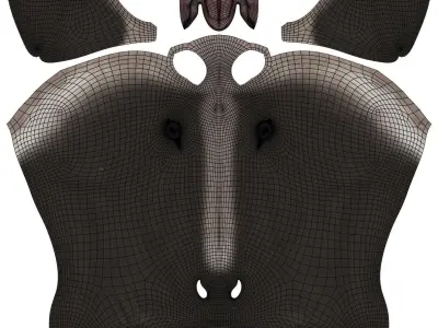 Grey Donkey Animated 3D model