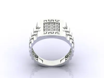Print Ready STL 3DM  Gents Rings Diamond Men Ring  3D print model 89