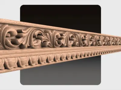 Carved decor ornament for cnc 03 3D model