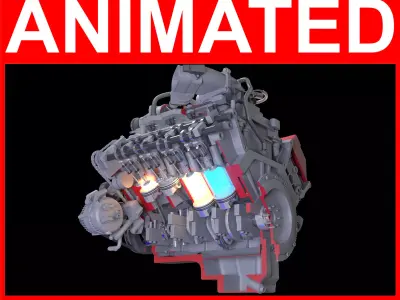 How Engine Ignition Works Cutaway Animation 3D model