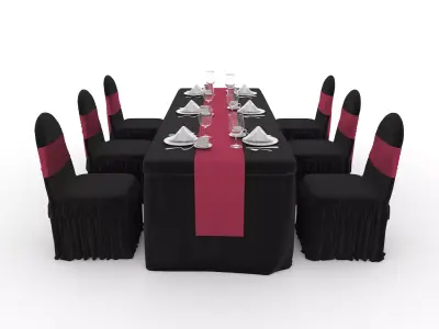 Banquet Table and Chair 139 3D model