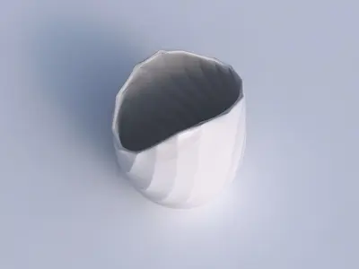 Bowl compressed and twisted with twisted bands 3D print model