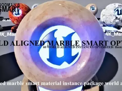 Optimized Marble World Aligned Materials 3D model