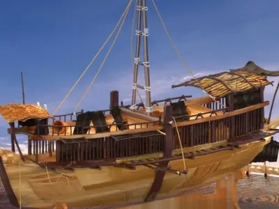 Chinese junk boat  3D model