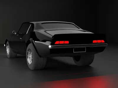 Chevrolet Camaro 1969 Model Rigged Low-poly 3D model
