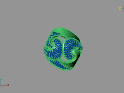 Women Ring 3D print model 15