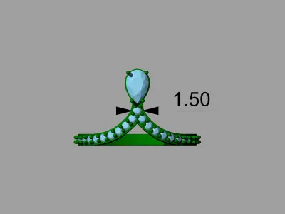 Pear Engagement ring  3D print model