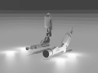 rigged  robotic  arms model set of 2  low poly mechanical arms Free low-poly 3D model