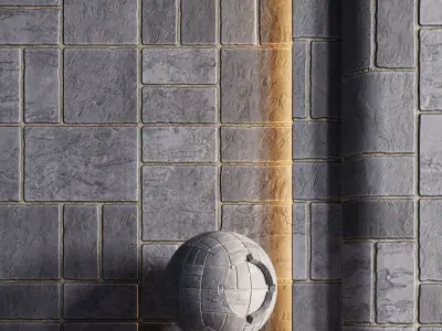 H86 Slate Stone - PBR - 4K - Seamless Low-poly 3D model