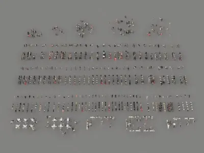 3d people crowd and foreground Virtue beach volleyball sport man 3D Model Pack