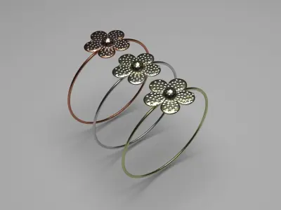 Flower Bracelet 3D print model