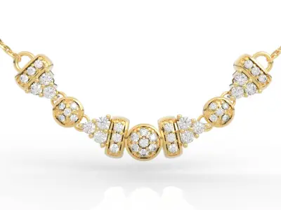 Effortless Luxury with Modern Diamond Circle Necklace 3D print model