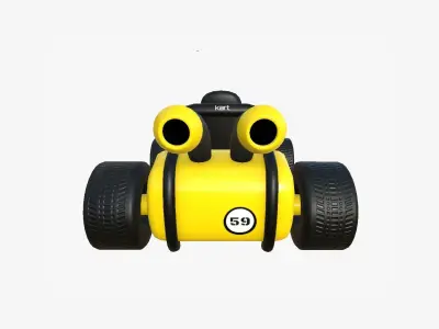 Cartoon Kart G06 Yellow - Vehicle Racing Design Low-poly 3D model