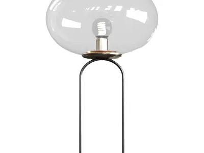 POLO BLACK MARBLE FLOOR LAMP by CB2 3D model