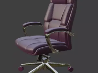 Modern Leather Executive Office Chair High Detail 3D Model 3D model