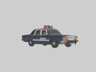 Classic Police Car model Low-poly 3D model