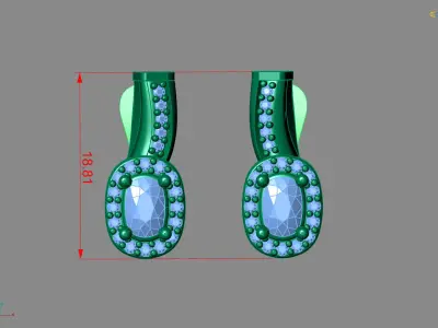 Women Earrings 3DM STL Womens Earring Renders 3D print models   3D print model 18