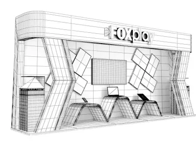 exhibition stand for fox cable service 3D model