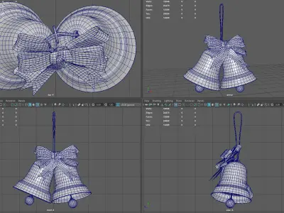 Christmas Bells Low-poly 3D model