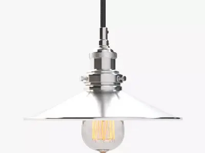 20th C Factory Filament Metal Single Pendant 3D model