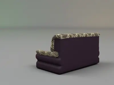2 sit Pattern sofa - flower 3D model
