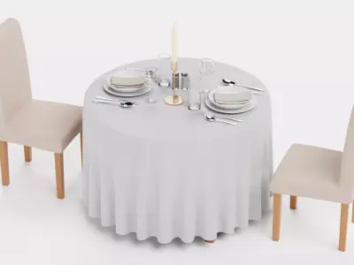 -Restaurant Table FULL V3- 3D model