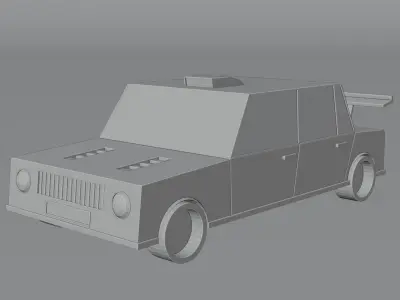 Sport car Low-poly 3D model