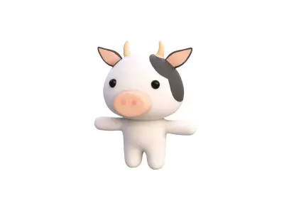 Character004 Chubby Cow Low-poly 3D model