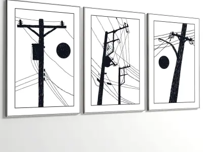 Abstract Painting Set of 3 pieces - No 43 Low-poly 3D model