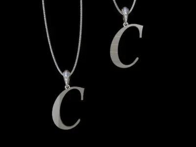 Letter C NECKLACE 3D print model