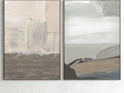 Plaster Two Photo Frame 127 Low-poly 3D model