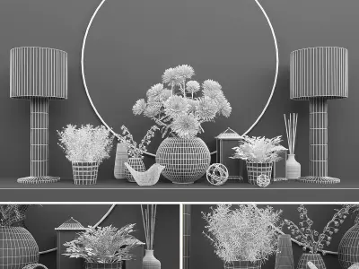 Decorative set-32 Low-poly 3D model