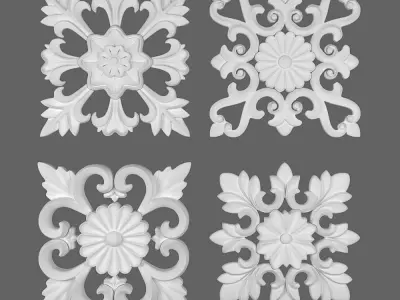 Decorative Wall Rosettes  01 3D model