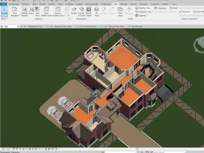 Classical House Design  Low-poly 3D model
