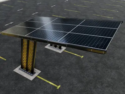 TRIPLE L TYPE MODERN SOLAR CARPORT TYPE-17 3D model