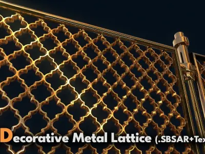 10 Decorative Metal Lattice SBSAR - Textures 3D model