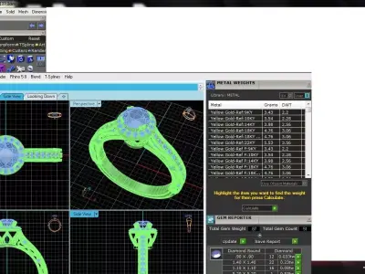 Luxury Halo Pave Solitaire Engagement Ring CAD Design 3D print model