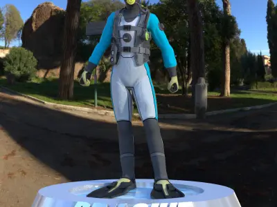 Diver - Dry Suit v2 for Maya Low-poly 3D model