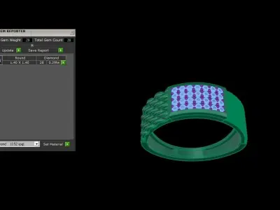 Mens gemstone diamond men Ring with details images 27 3D print model