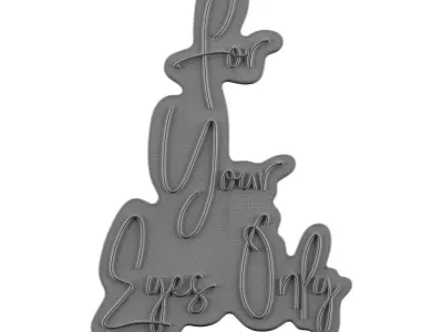 For Your Eyes Only Neon Sign 3D model