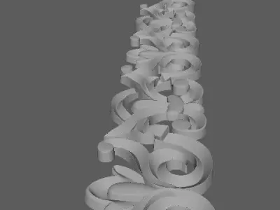 Central decor ornament for furniture 3D model 203