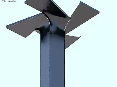 column design - curved 4 sided  Free 3D model