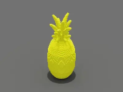 Voxel Pineapple Low-poly 3D model