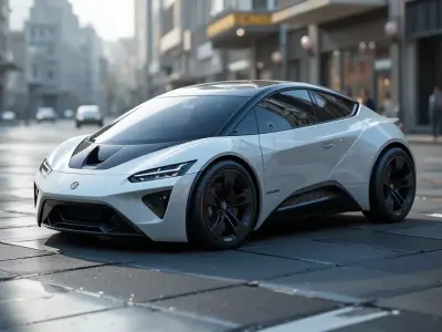 Compact Futuristic Car 3D Model  Low Poly  PBR Low-poly 3D model