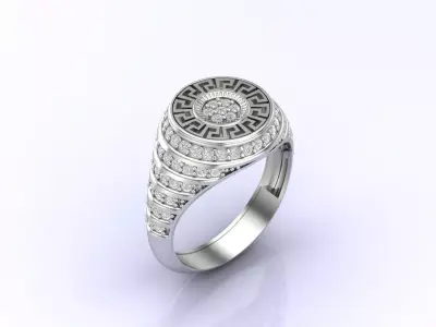 Print Ready STL 3DM  Gents Rings Diamond Men Ring  3D print model 210