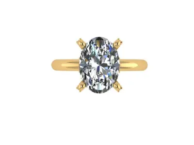 Oval Engagement Ring 10x7 Oval Cut - 538 3D print model