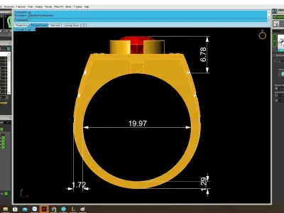Luxury Greek Key Ring with Round Gemstone 3D Jewelry Model 4077 3D print model